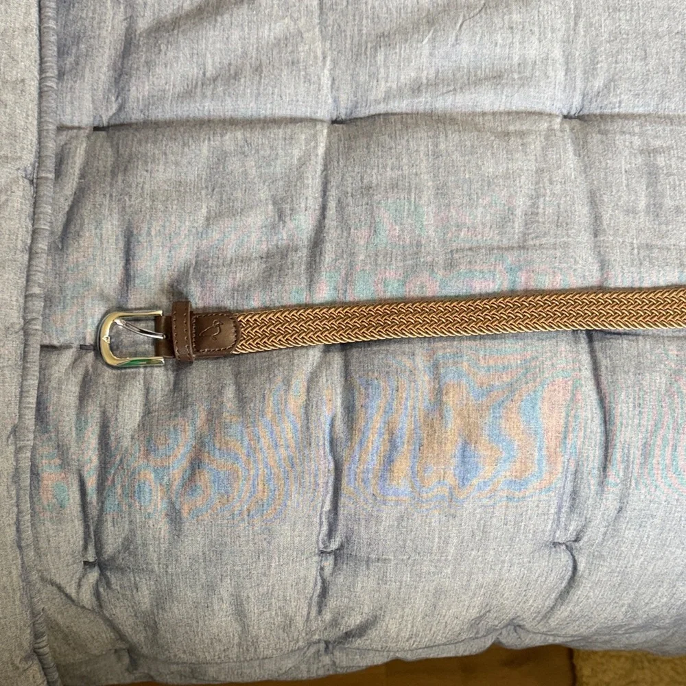 Brown Braided Kids Belt with Leather Trim